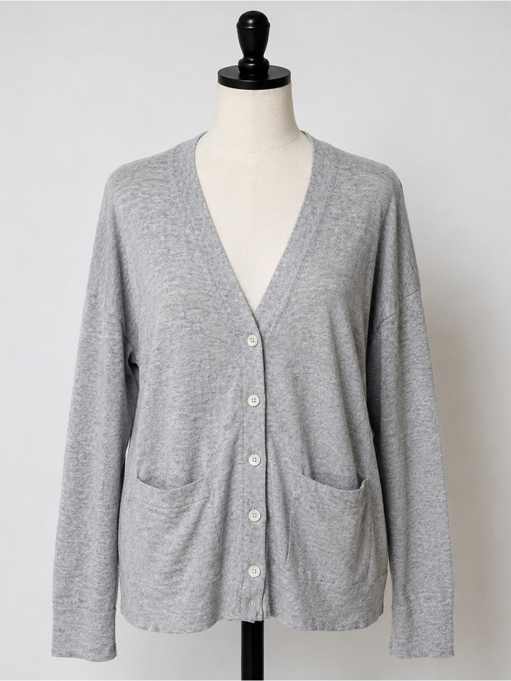 Gap Made With Silk Cardigan Women’s Small Gray Cotton Silk Blend Button Front